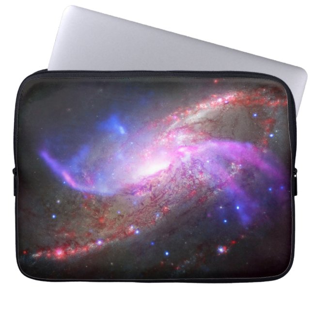 A Galactic Light Show In Spiral Galaxy Ngc 4258. Laptop Sleeve (Front)