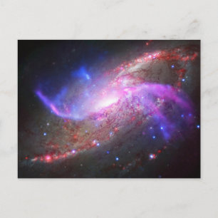 A Galactic Light Show In Spiral Galaxy Ngc 4258. Postcard