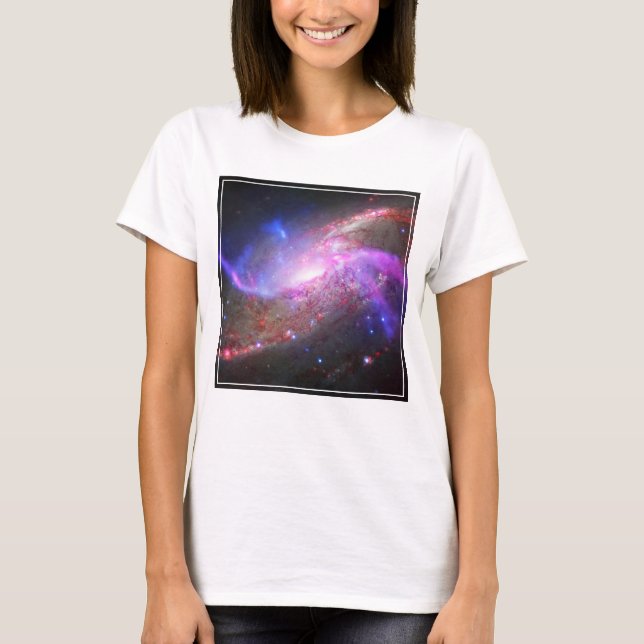 A Galactic Light Show In Spiral Galaxy Ngc 4258. T-Shirt (Front)