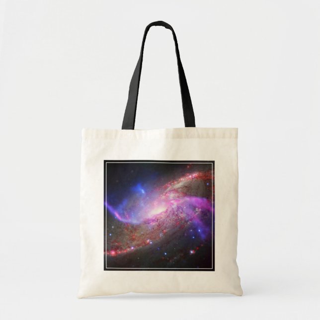 A Galactic Light Show In Spiral Galaxy Ngc 4258. Tote Bag (Front)