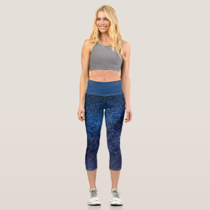 A galaxy of stars in the night Cute Capri Leggings