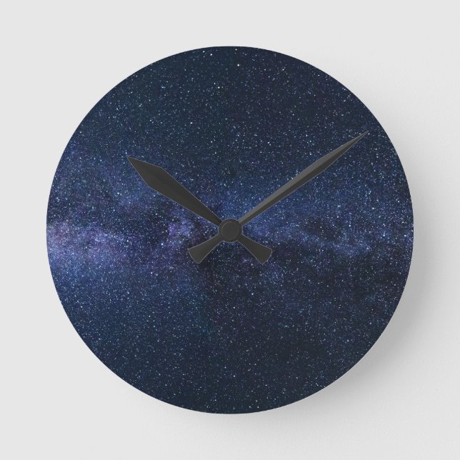 A galaxy of stars in the night sky round clock (Front)