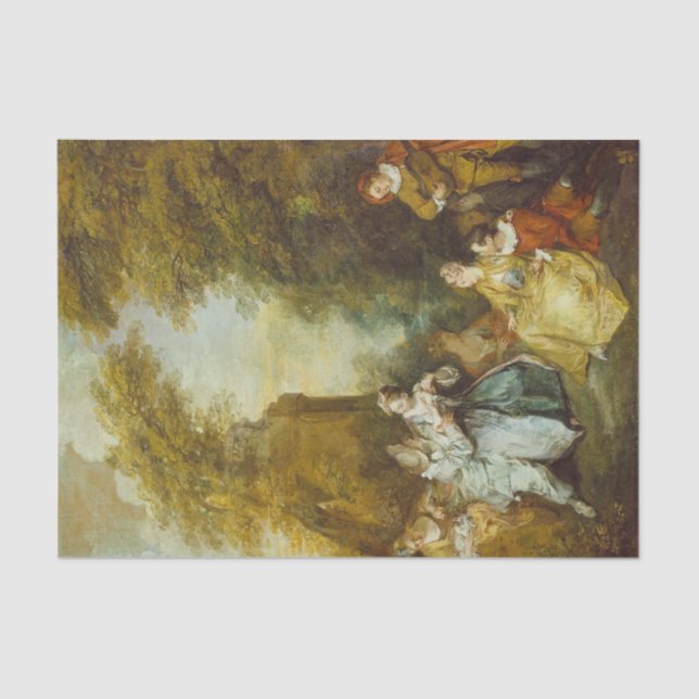 A Gallant Conversation by Nicolas Lancret Tissue Paper (Front)