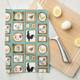 A GALLERY OF CHICKENS KITCHEN TOWEL