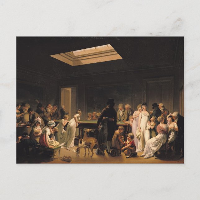 A Game of Billiards, 1807 Postcard (Front)