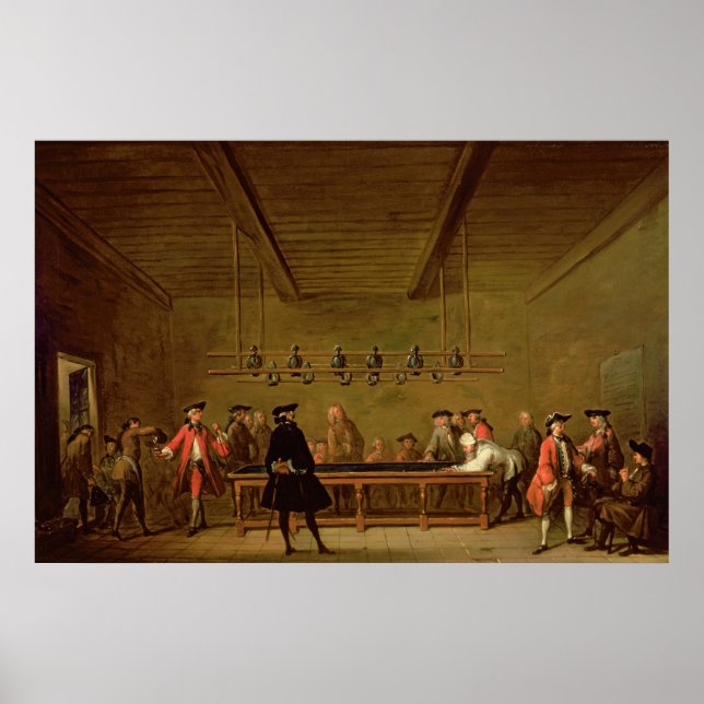 A Game of Billiards, c.1720-26 Poster (Front)
