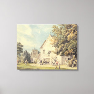 A Game of Bowls on the Bowling Green outside the B Canvas Print