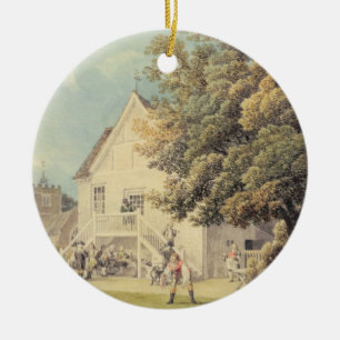 A Game of Bowls on the Bowling Green outside the B Ceramic Tree Decoration