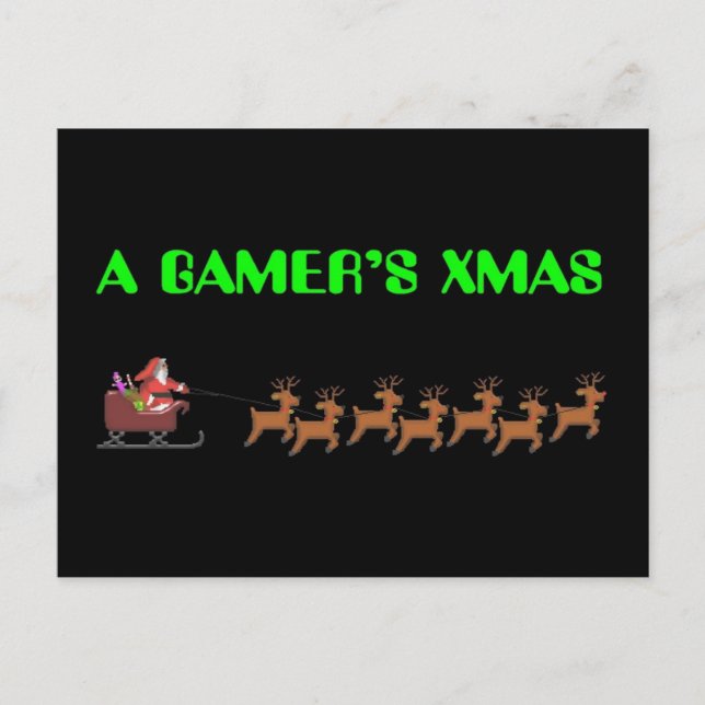 A Gamer’s Xmas Holiday Postcard (Front)