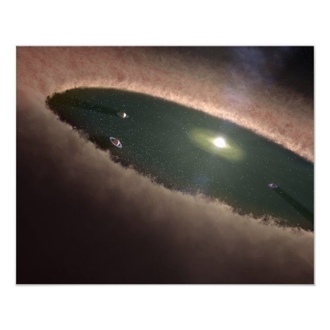 A gap in a protoplanetary, or planet-forming photo print (Front)