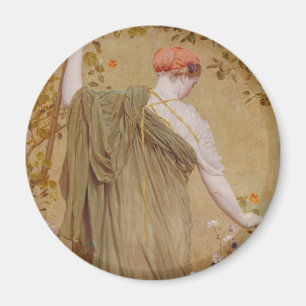 A Garden by Albert Joseph Moore, Vintage Portrait Magnet
