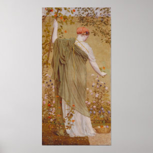 A Garden by Albert Joseph Moore, Vintage Portrait Poster