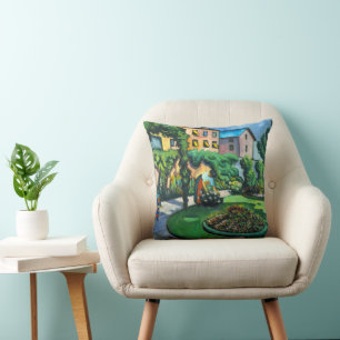 A Garden, Gartenbild by August Macke, Vintage Art Cushion