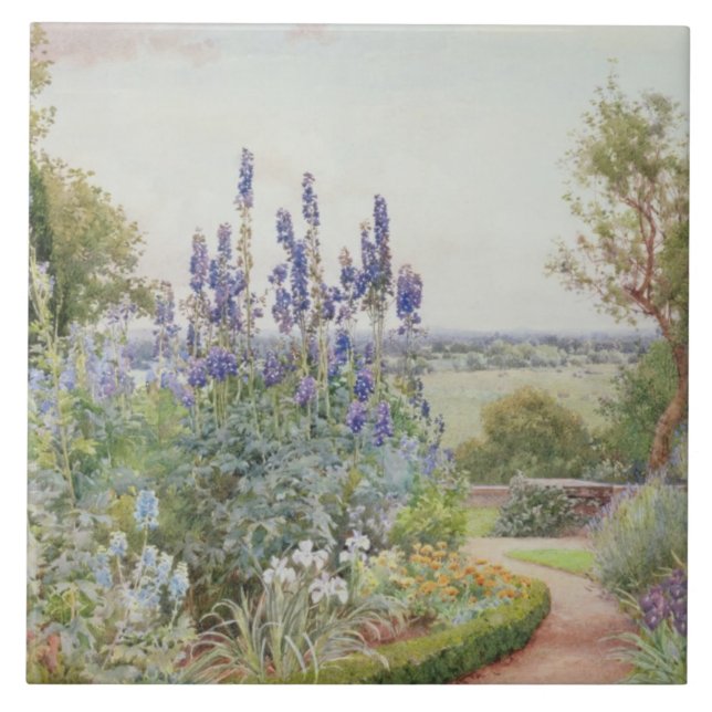 A Garden Near the Thames (w/c) Tile (Front)