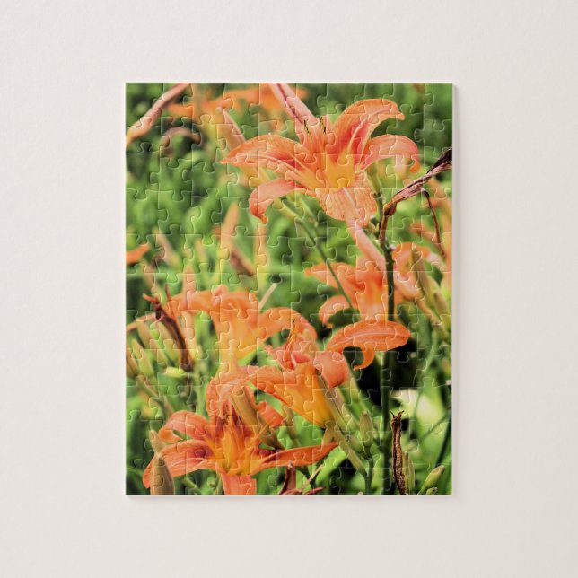 A Garden of Orange Tiger Lilies Jigsaw Puzzle (Vertical)