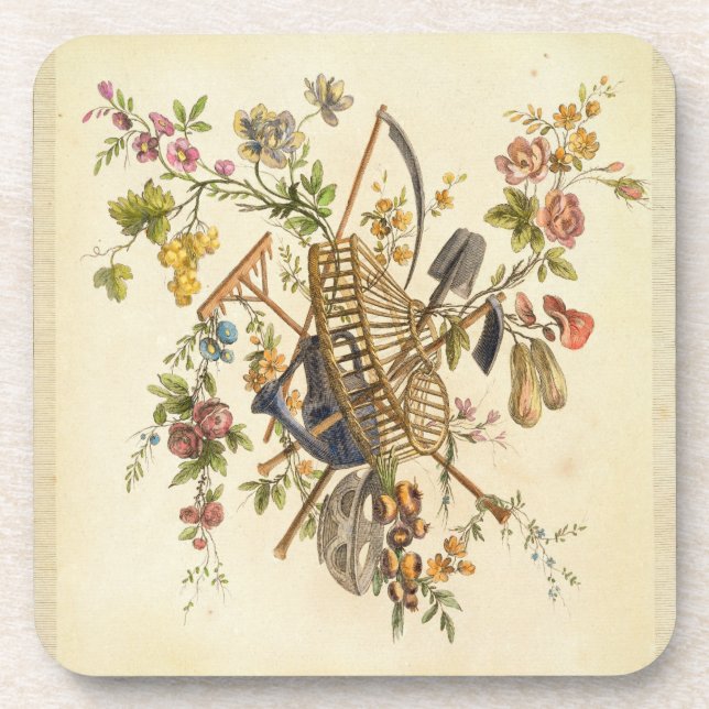 A garden textile design, from 'Oeuvre contenant un Coaster (Front)