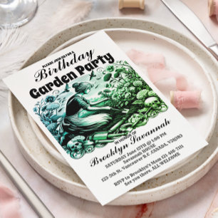 A Gardeners Labour Garden Party Invitation Postcard