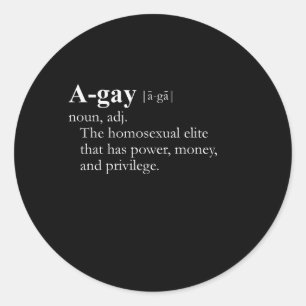 A-Gay (definition) Classic Round Sticker