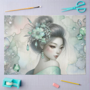 A Geisha in Green Design Series #25 Tissue Paper