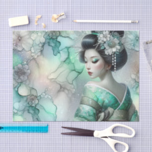 A Geisha in Green Design Series #3 Tissue Paper