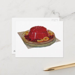 A gelatin and fruit dessert from 1930 postcard