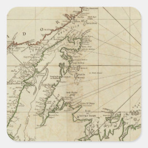 A General Chart Of The Island Of Newfoundland Square Sticker