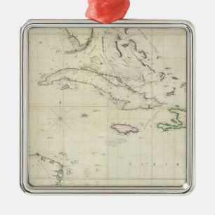 A General Chart of the West Indies Metal Tree Decoration