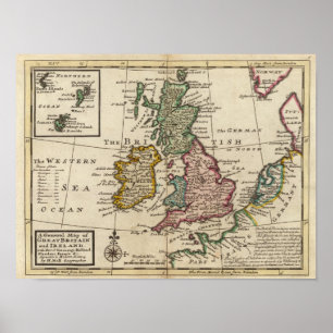 A general map of Great Britain and Ireland Poster