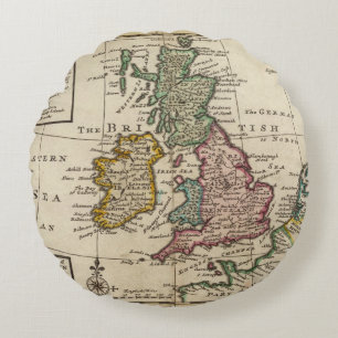 A general map of Great Britain and Ireland Round Cushion