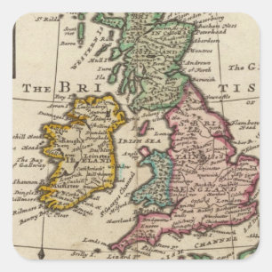 A general map of Great Britain and Ireland Square Sticker