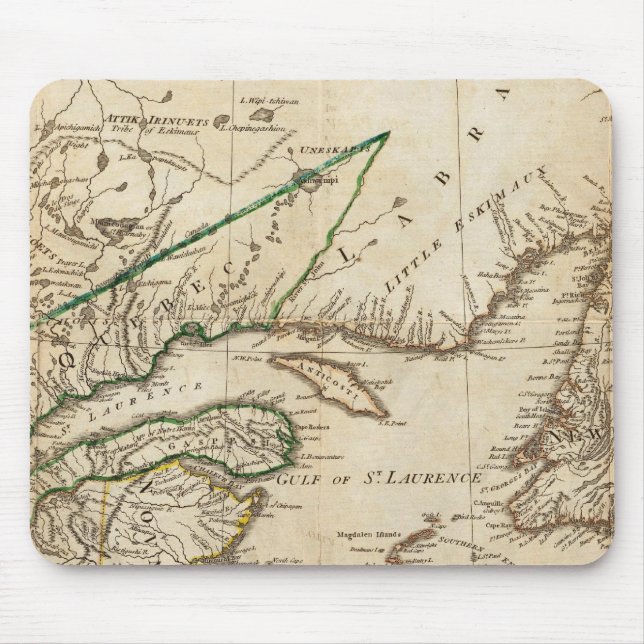A General Map of the Northern British Colonies Mouse Mat (Front)