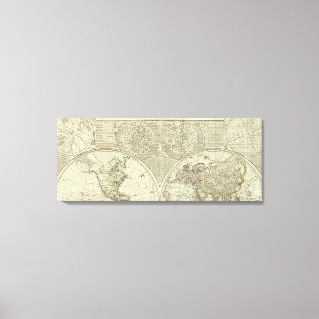 A general map of the world or terraqueous globe canvas print (Front)