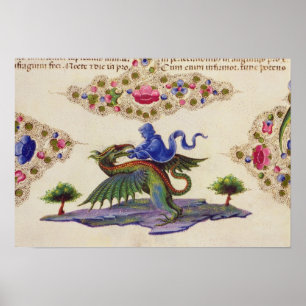 A Genie and Winged Monster Poster