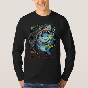 A Gentle Soul in a Wild Mask Cute shark T-Shirt