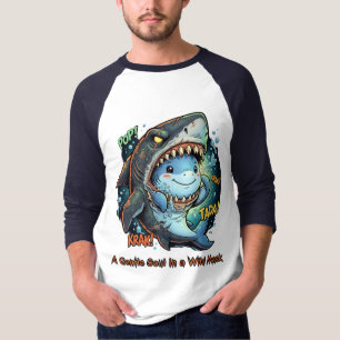 A Gentle Soul in a Wild Mask Cute shark T-Shirt