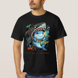 A Gentle Soul in a Wild Mask Cute shark T-Shirt