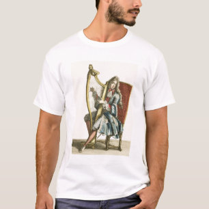 A gentleman playing the harp (engraving) T-Shirt
