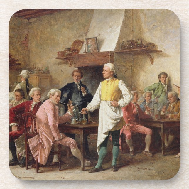 A Gentleman's Debate, 1881 (oil on panel) Coaster (Front)