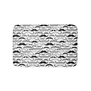 A Gentlemen's Club. Moustache pattern 2 Bath Mat
