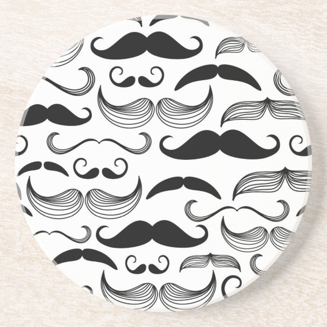 A Gentlemen's Club. Moustache pattern 2 Coaster (Front)