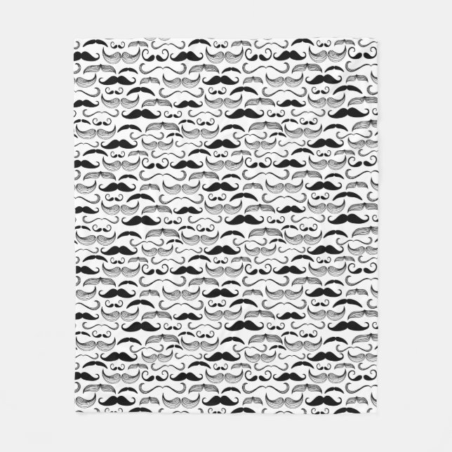 A Gentlemen's Club. Moustache pattern 2 Fleece Blanket (Front)