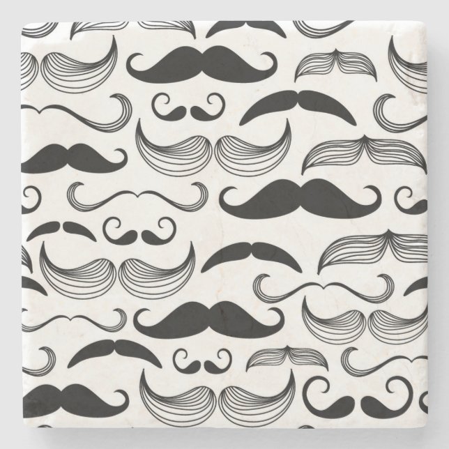 A Gentlemen's Club. Moustache pattern 2 Stone Coaster (Front)