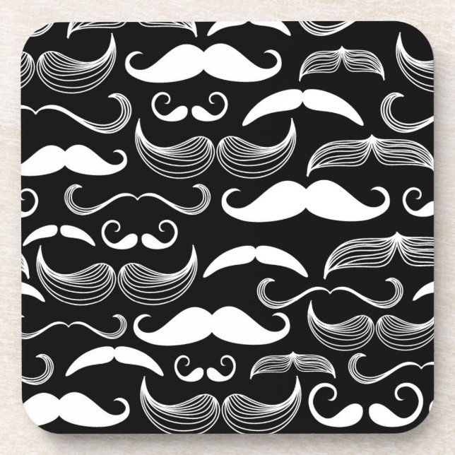 A Gentlemen's Club. Moustache pattern Coaster (Front)