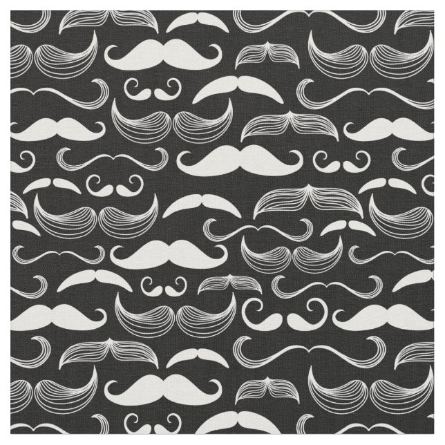 A Gentlemen's Club. Moustache pattern Fabric (Close Up)