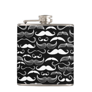 A Gentlemen's Club. Moustache pattern Hip Flask