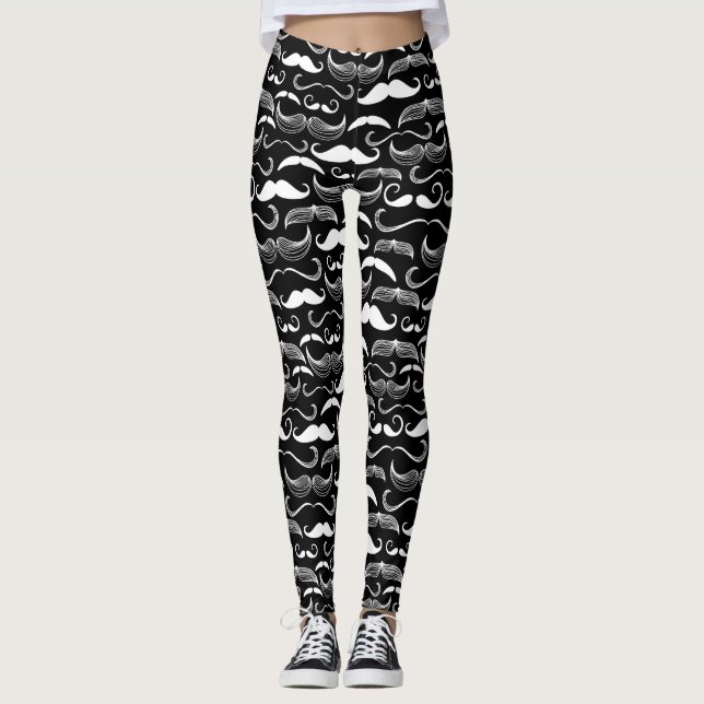 A Gentlemen's Club. Moustache pattern Leggings (Front)