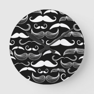 A Gentlemen's Club. Moustache pattern Round Clock