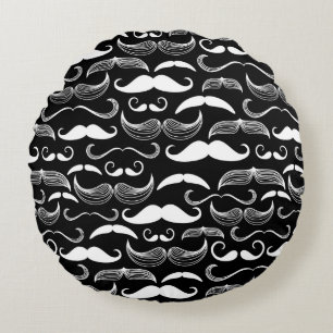 A Gentlemen's Club. Moustache pattern Round Cushion