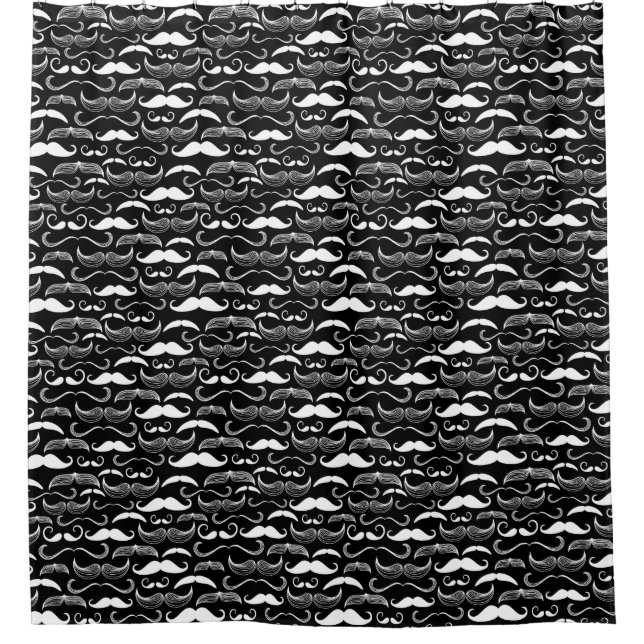 A Gentlemen's Club. Moustache pattern Shower Curtain (Front)