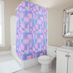 a geometric pattern shower curtain